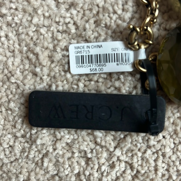 J. Crew Green Transparent Stone Necklace NWT - Picture 4 of 4